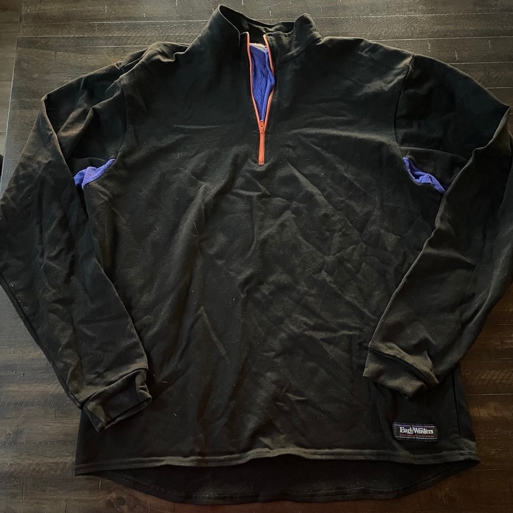 Vintage Early Winters Performance Outfitters Quarter Zip Pullover Black Mens L